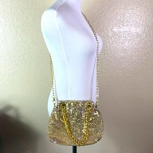 Vintage Gold/Silver Sequin Bag with Removable Cross Body Chain